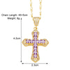 Simple Style Cross Copper Plating Inlay Zircon 18k Gold Plated Pendant Necklace