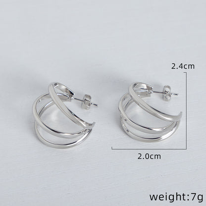 1 Pair Simple Style Geometric Plating Titanium Steel 18k Gold Plated Ear Studs