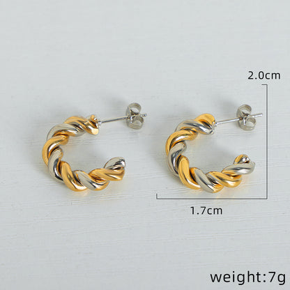 1 Pair Simple Style Geometric Plating Titanium Steel 18k Gold Plated Ear Studs