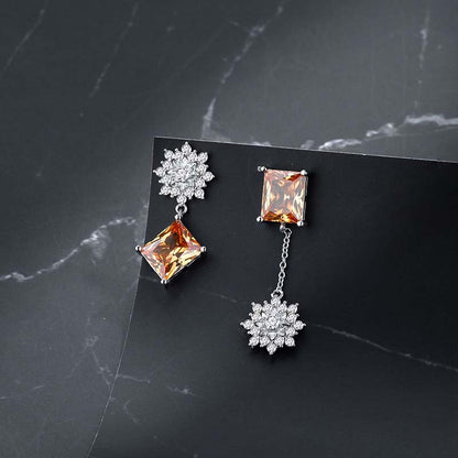 1 Pair Classic Style Square Plating Inlay Copper Zircon Gold Plated Drop Earrings