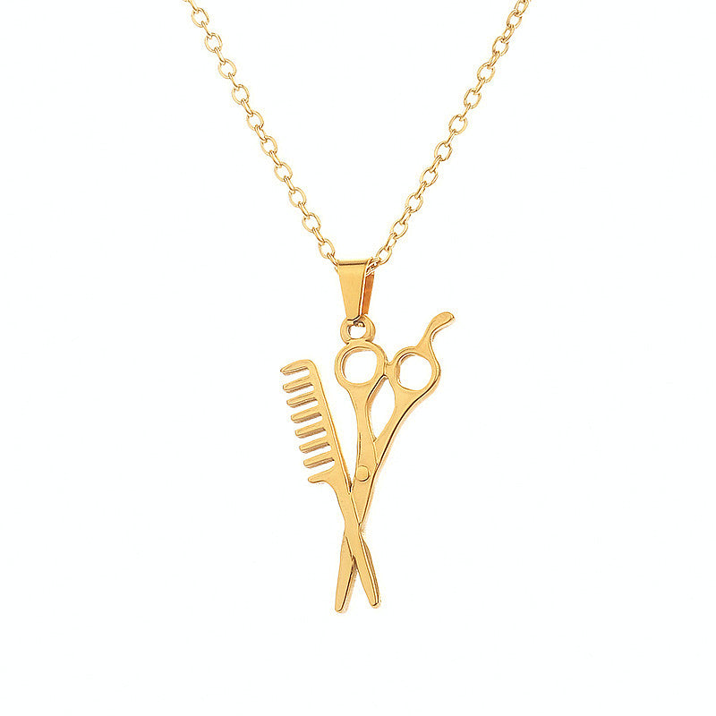 Simple Style Scissors Stainless Steel Plating 18k Gold Plated Pendant Necklace