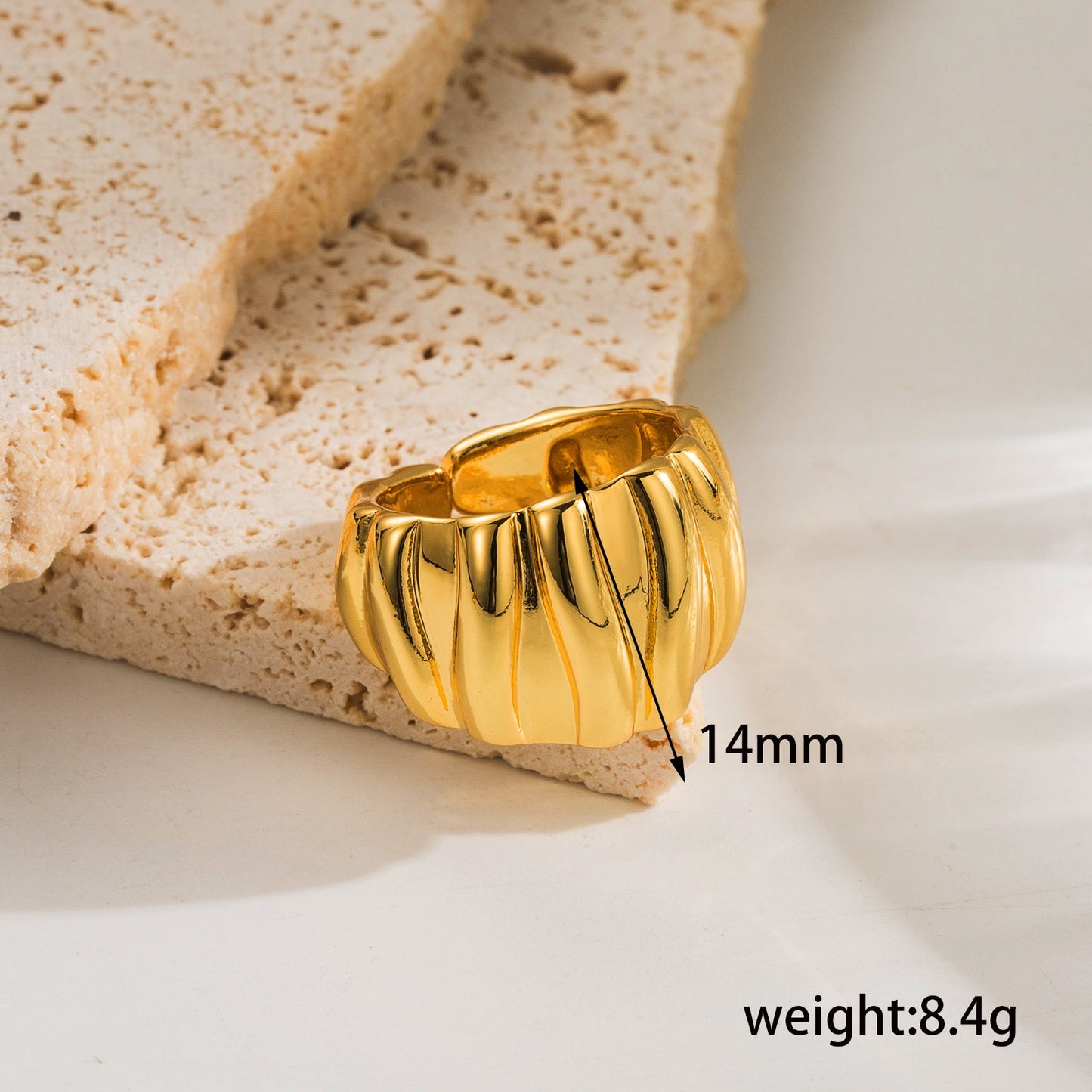 Ig Style Simple Style Geometric Copper Plating 18k Gold Plated Open Rings