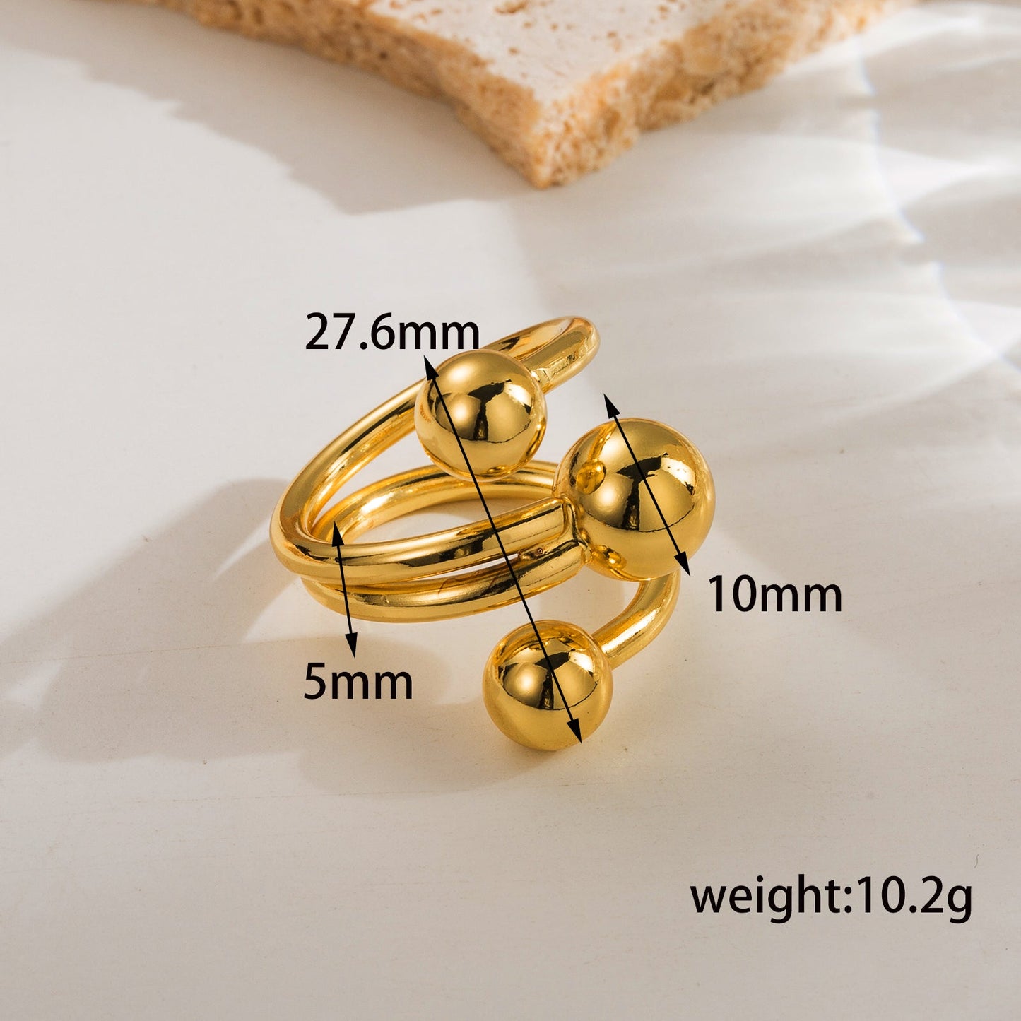 Ig Style Simple Style Geometric Copper Plating 18k Gold Plated Open Rings