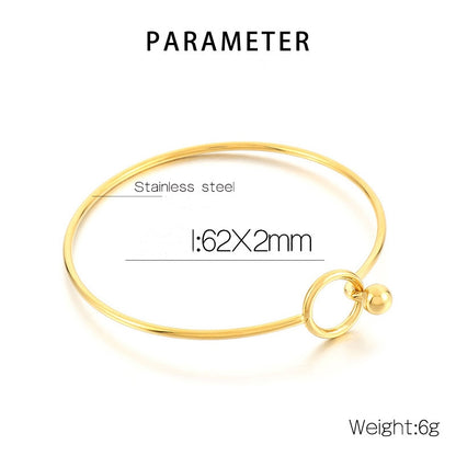 Elegant Simple Style Round Stainless Steel Plating Bangle