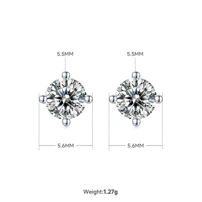 Shiny Solid Color Sterling Silver Plating Inlay Moissanite 18k Gold Plated Women's Jewelry Set