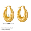 1 Pair Simple Style Solid Color Plating Stainless Steel 18k Gold Plated Hoop Earrings