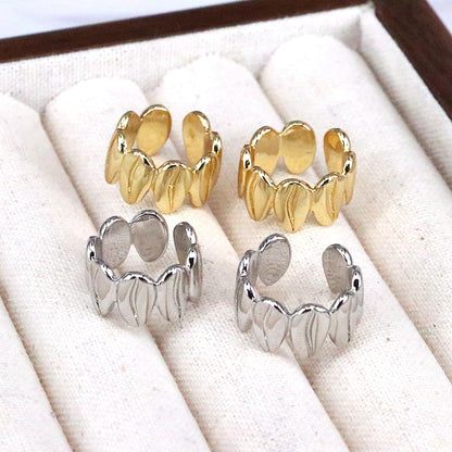 1 Pair Vintage Style Simple Style Leaves Plating Copper Gold Plated Silver Plated Ear Cuffs