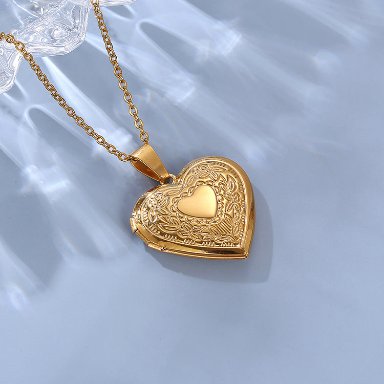 Romantic Heart Shape Stainless Steel Plating Pendant Necklace