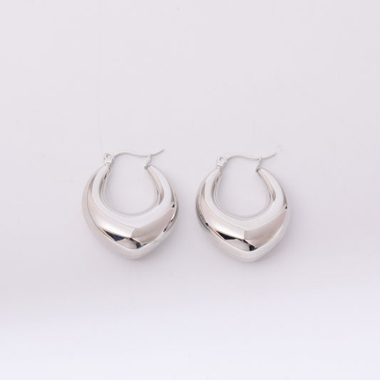 1 Pair Simple Style Streetwear Round Plating Stainless Steel 18k Gold Plated Ear Studs