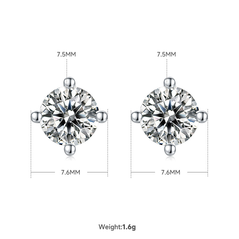 Shiny Solid Color Sterling Silver Plating Inlay Moissanite 18k Gold Plated Women's Jewelry Set