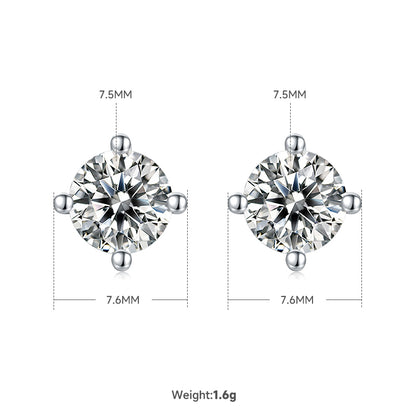 Shiny Solid Color Sterling Silver Plating Inlay Moissanite 18k Gold Plated Women's Jewelry Set