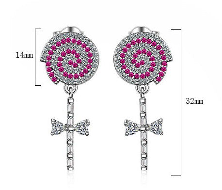 1 Pair Cute Cartoon Plating Inlay Copper Zircon White Gold Plated Ear Studs