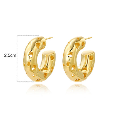 1 Pair Simple Style Solid Color Plating Copper Gold Plated Ear Studs