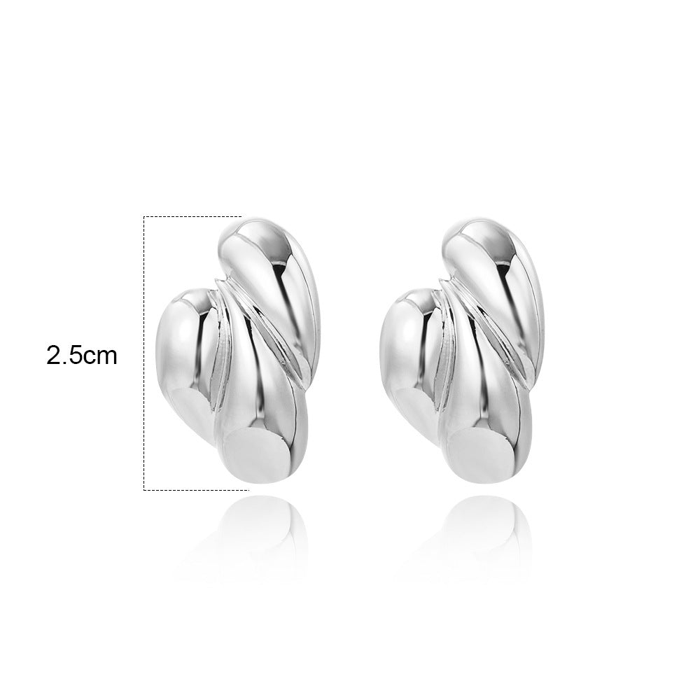 1 Pair Simple Style Solid Color Asymmetrical Plating Copper Gold Plated Ear Studs