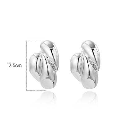 1 Pair Simple Style Solid Color Asymmetrical Plating Copper Gold Plated Ear Studs