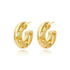 1 Pair Simple Style Solid Color Plating Copper Gold Plated Ear Studs