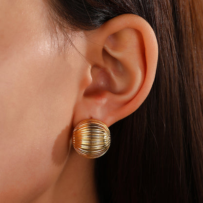 1 Pair Simple Style Geometric Plating Copper Gold Plated Ear Studs