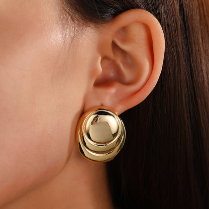 1 Pair Simple Style Classic Style Geometric Plating Copper Gold Plated Ear Studs