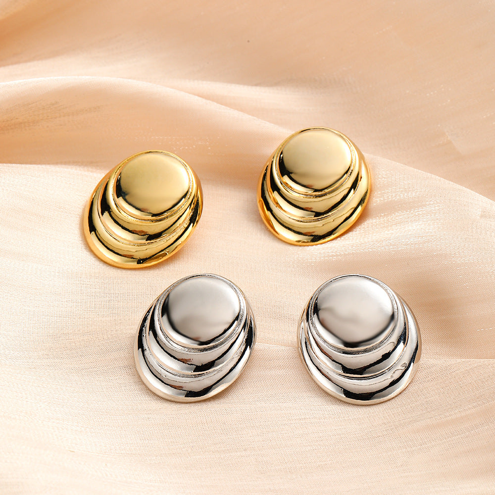 1 Pair Simple Style Classic Style Geometric Plating Copper Gold Plated Ear Studs