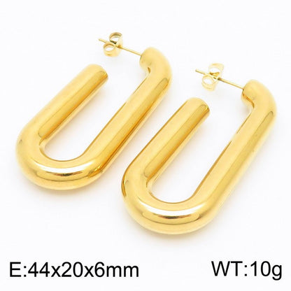 1 Pair Streetwear U Shape Plating Titanium Steel Hoop Earrings Drop Earrings