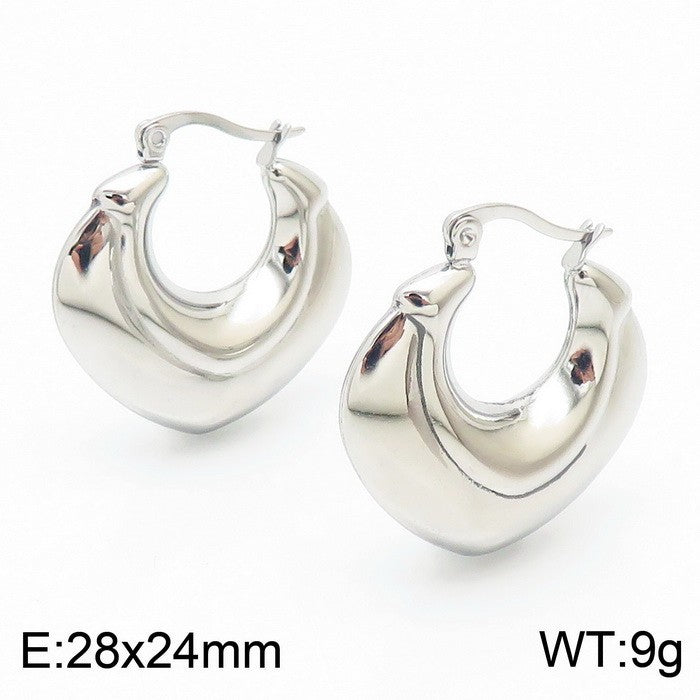 1 Pair Streetwear U Shape Plating Titanium Steel Hoop Earrings Drop Earrings