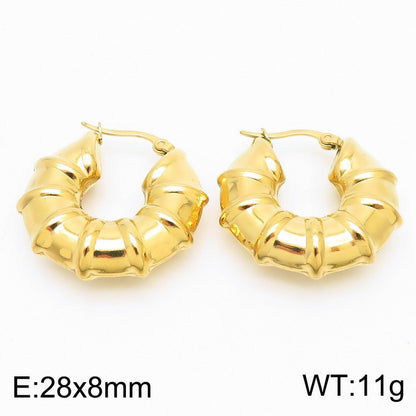 1 Pair Streetwear U Shape Plating Titanium Steel Hoop Earrings Drop Earrings