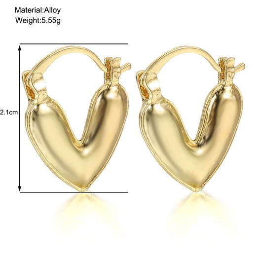 1 Pair Simple Style Classic Style Heart Shape Alloy Earrings