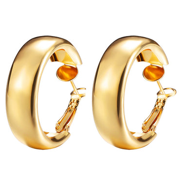 1 Pair Simple Style Commute Solid Color Plating Alloy Gold Plated Earrings