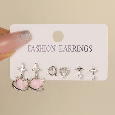 Wholesale Jewelry Simple Style Classic Style Heart Shape Alloy Rhinestones Inlay Drop Earrings