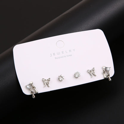 Wholesale Jewelry Simple Style Classic Style Butterfly Alloy Zircon Inlay Ear Studs