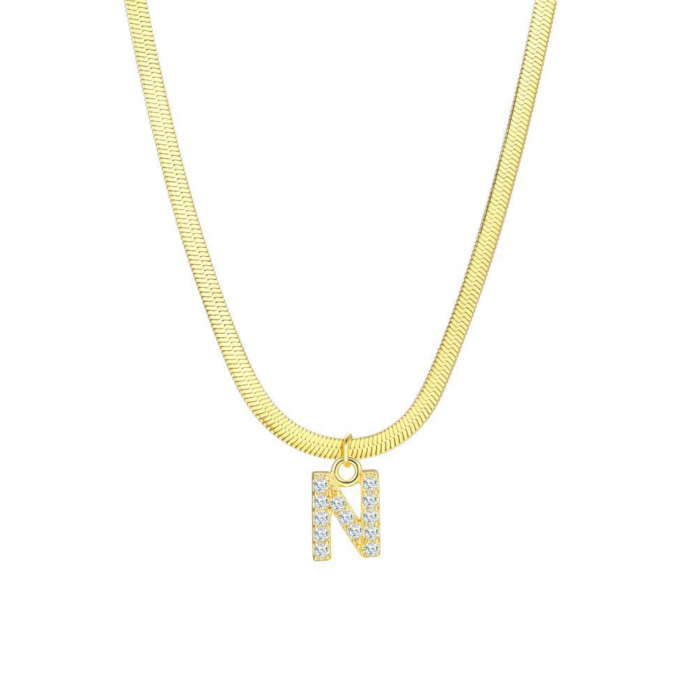 Simple Style Classic Style Letter Copper Inlay Zircon Pendant Necklace