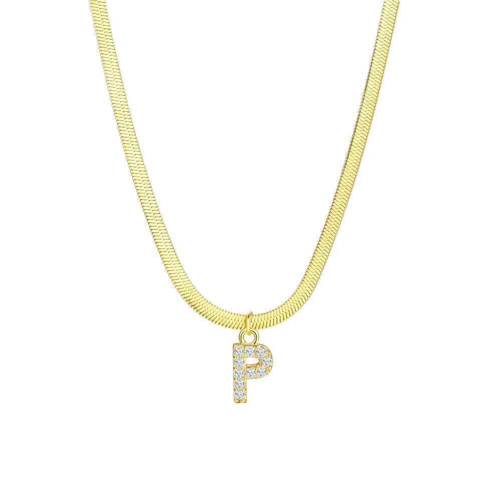 Simple Style Classic Style Letter Copper Inlay Zircon Pendant Necklace