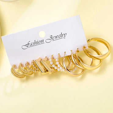 Wholesale Jewelry Simple Style Classic Style Solid Color Alloy Gold Plated Plating Earrings