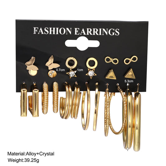 Wholesale Jewelry Simple Style Solid Color Alloy Zircon Inlay Earrings