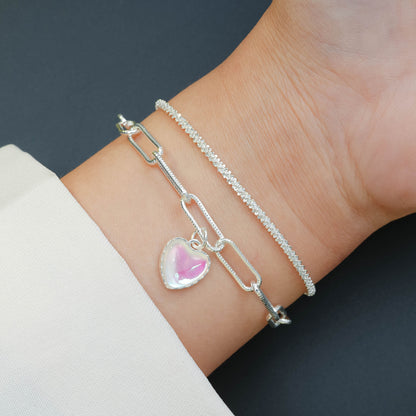 Simple Style Commute Heart Shape Opal Alloy Wholesale Bracelets