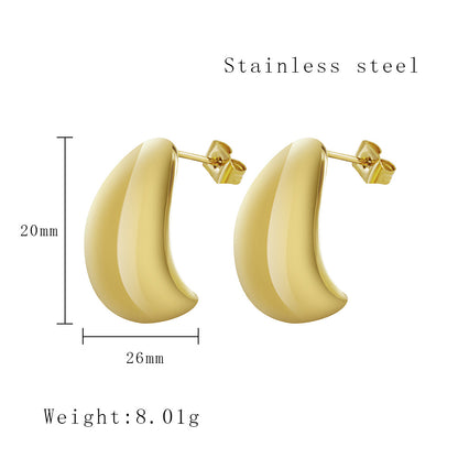 1 Pair Simple Style Classic Style Solid Color Plating Titanium Steel Gold Plated Ear Studs