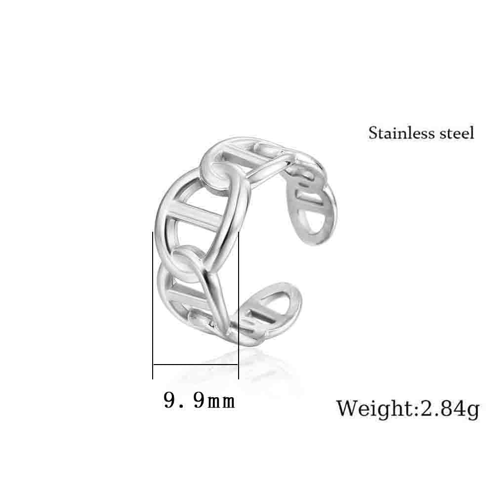 Simple Style Commute Geometric Titanium Steel Plating Gold Plated Rings