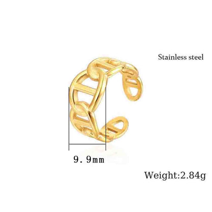 Simple Style Commute Geometric Titanium Steel Plating Gold Plated Rings