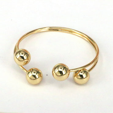 Retro Simple Style Round Copper Plating Gold Plated Bangle