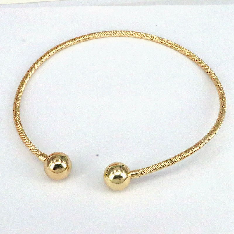 Streetwear Round Copper Plating 18k Gold Plated Bracelets Necklace