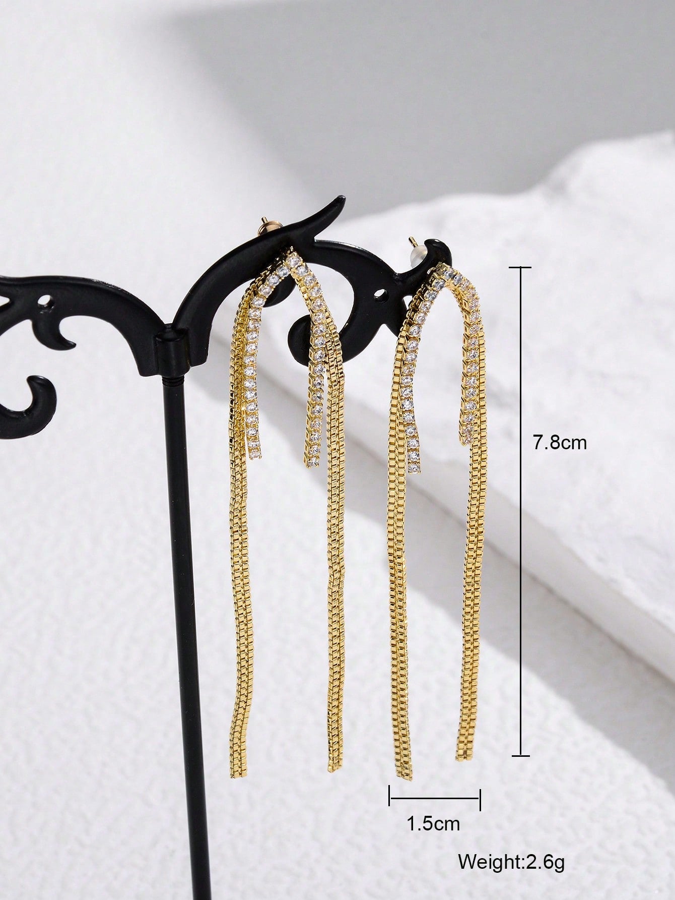 1 Pair Elegant Square Plating Inlay Copper Zircon Gold Plated Drop Earrings