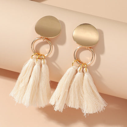 1 Pair Retro Solid Color Plating Alloy Gold Plated Drop Earrings