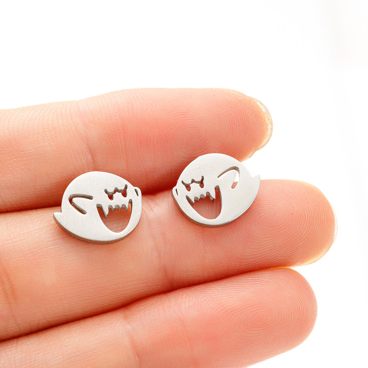 1 Pair Funny Little Monster Polishing Plating Stainless Steel 18k Gold Plated Ear Studs