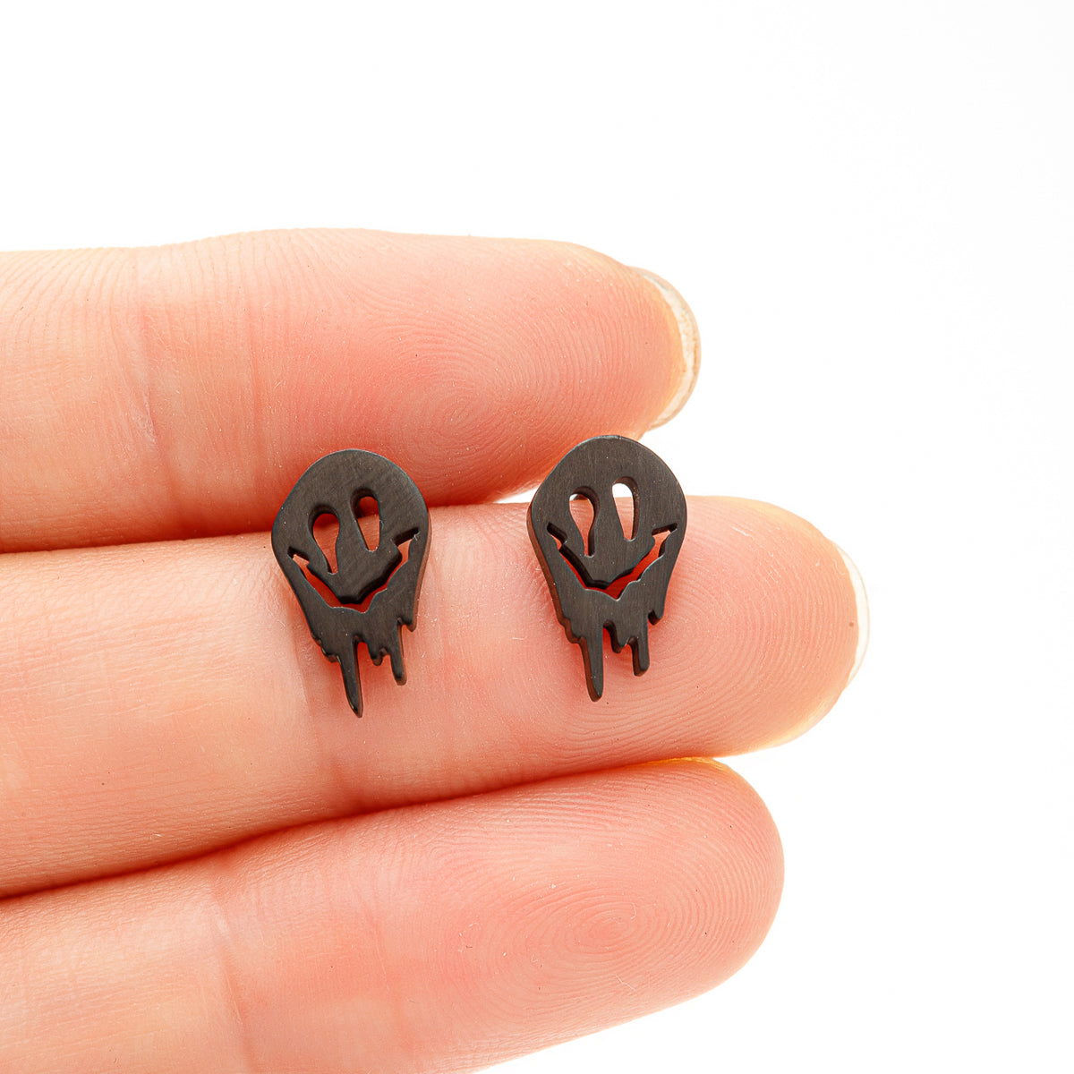 1 Pair Simple Style Ghost Polishing Plating Stainless Steel 18k Gold Plated Ear Studs