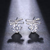 1 Pair Simple Style Commute Bow Knot Plating Inlay Copper Zircon White Gold Plated Gold Plated Ear Studs