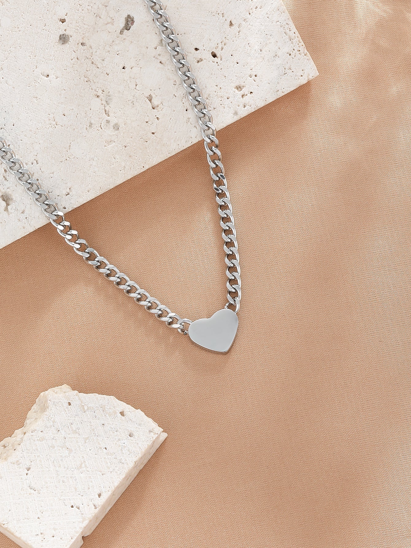 Ig Style Heart Shape Stainless Steel Pendant Necklace