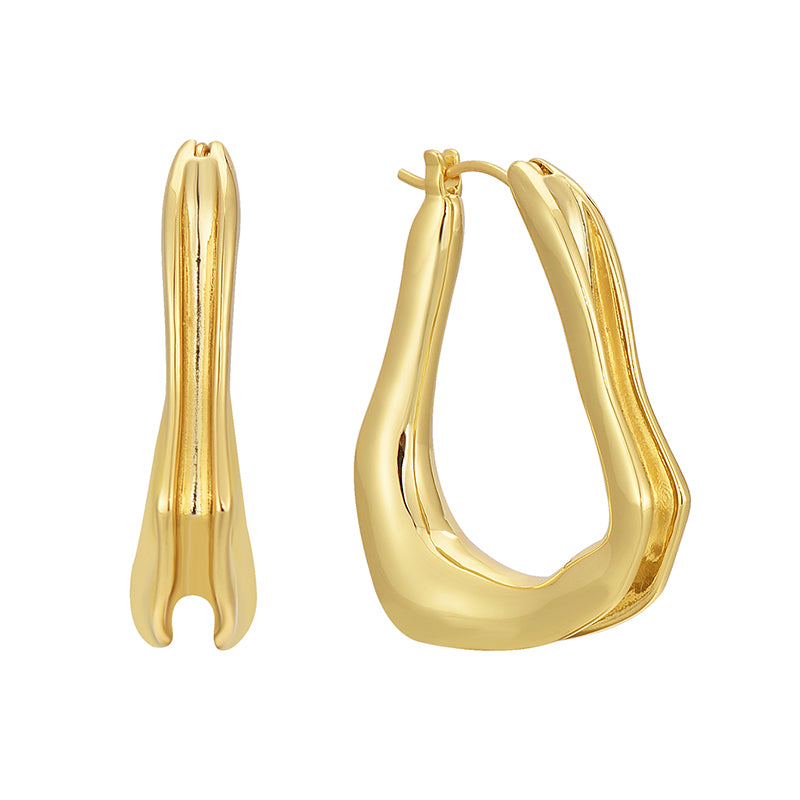 1 Pair Simple Style Geometric Plating Copper 18k Gold Plated Earrings