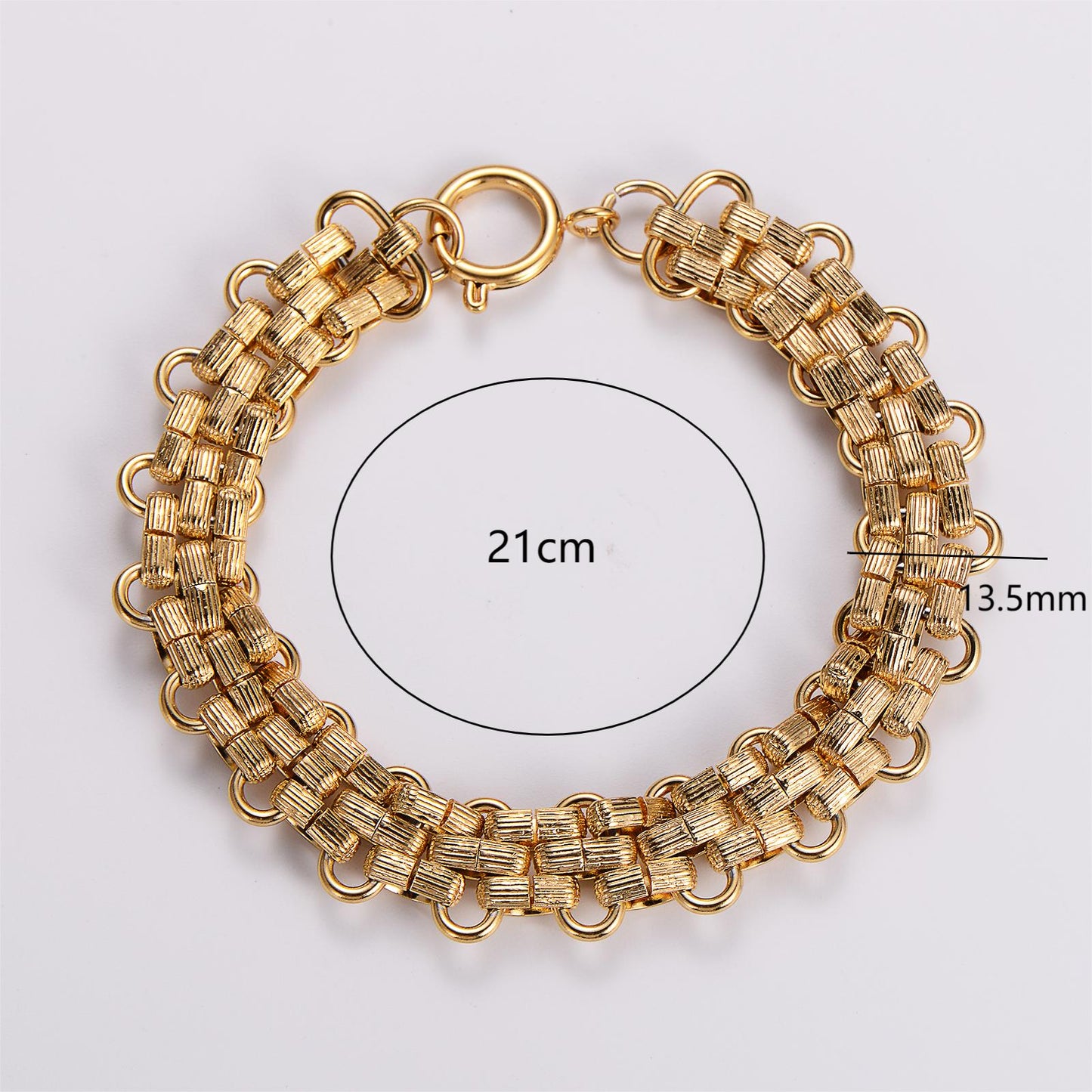 Hip-hop Retro Geometric Stainless Steel Plating 18k Gold Plated Bracelets Necklace