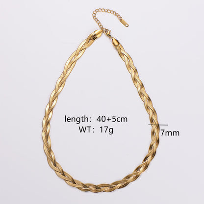 Streetwear Solid Color Stainless Steel Plating 18k Gold Plated Bracelets Necklace