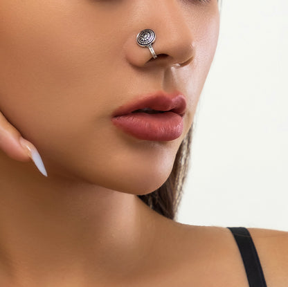 Ethnic Style Bohemian Round Alloy Nose Ring In Bulk